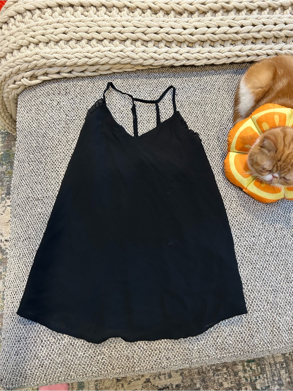 Naked Zebra Black Lace-Trim Strappy Swim Coverup